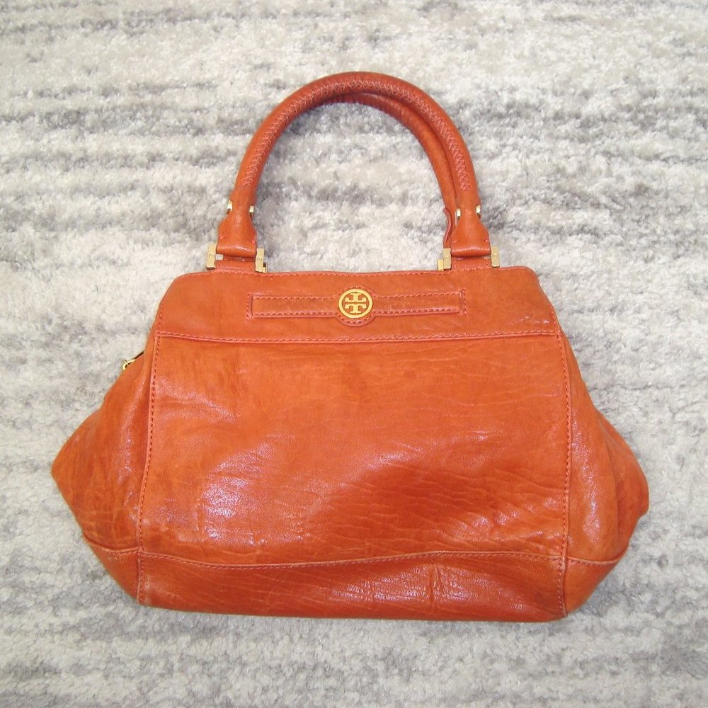 Tory Burch Leather Multi-Pocket Satchel Purse Handbag